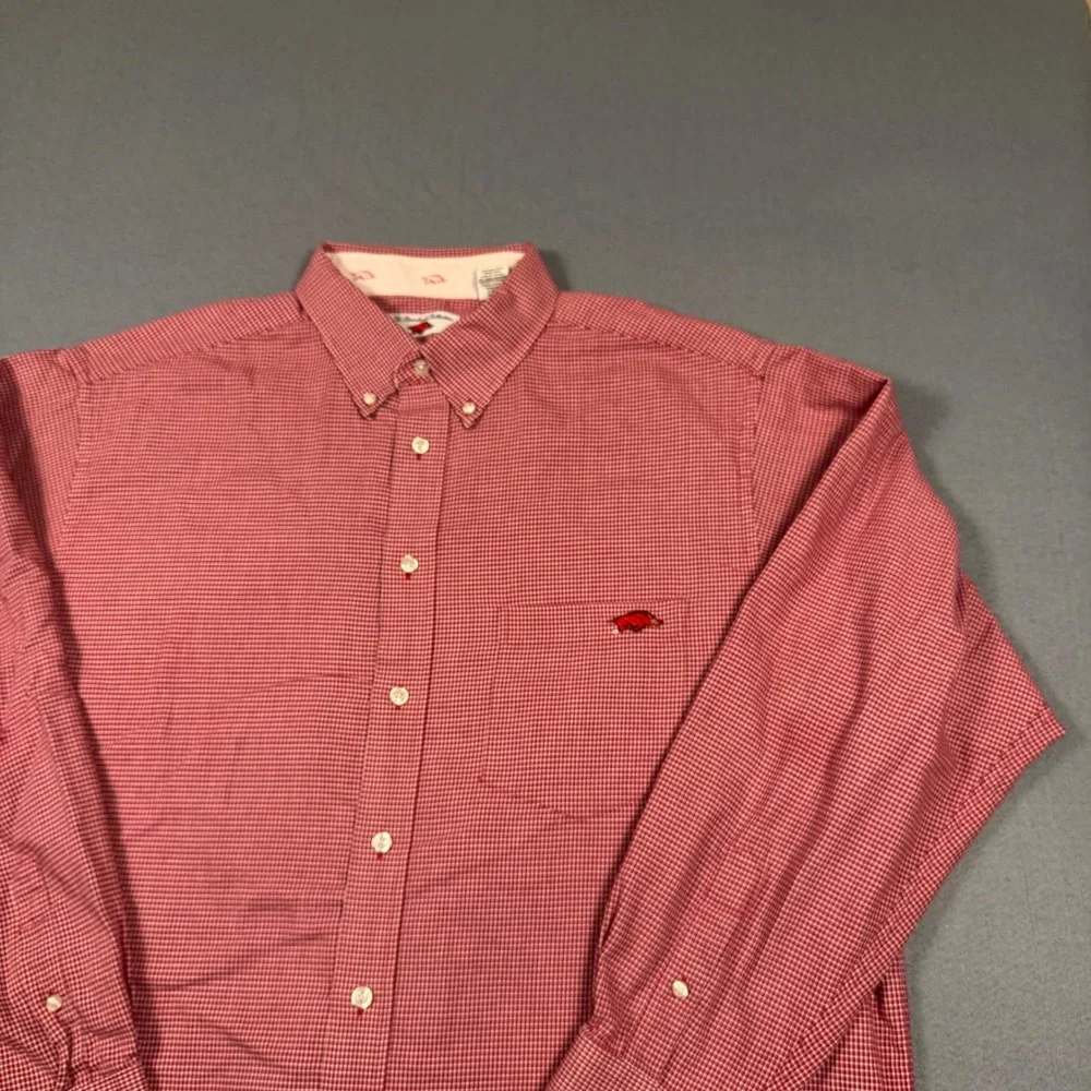 Arkansas Razorbacks XL Red Gingham Button Down Shirt The Razorback Collection - Picture 11 of 13